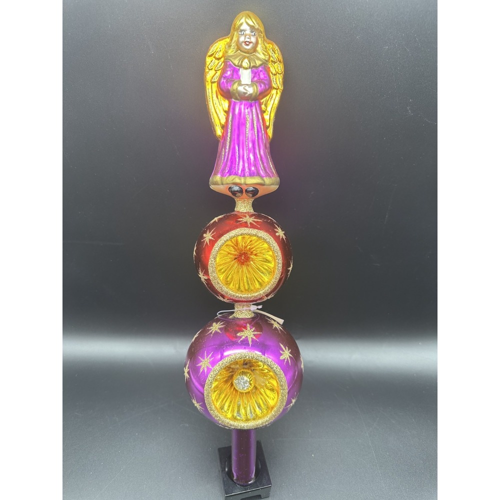 1999 CHRISTOPHER RADKO EVENING PRAYER FINIAL TREE TOPPER 99-448-0 15" ANGEL‎